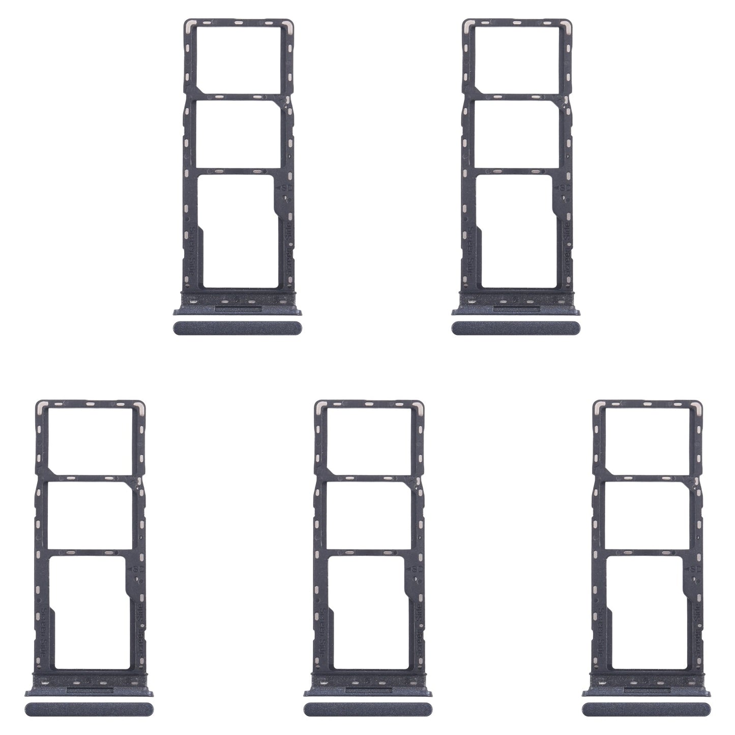 For Infinix Smart 8 India 5pcs SIM Card Tray + SIM Card Tray + Micro SD Card Tray (Black)