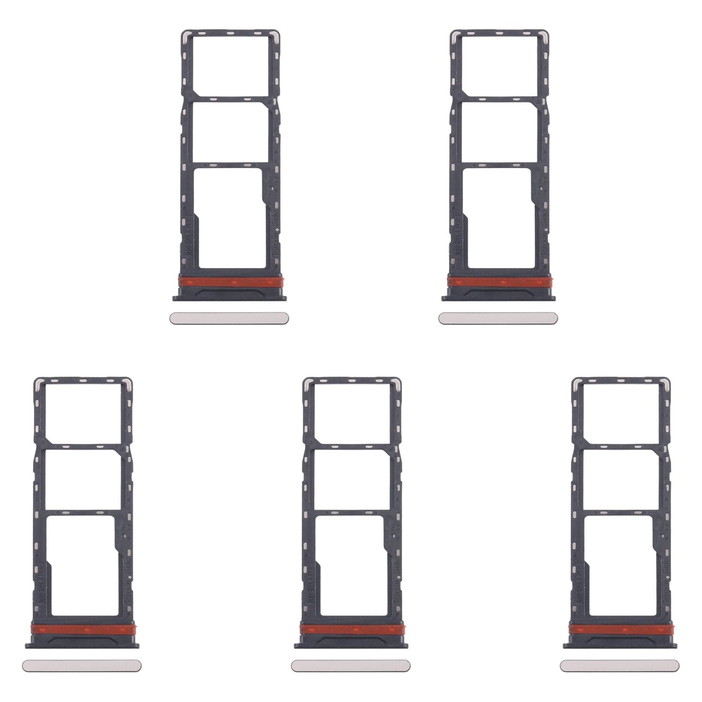 For Infinix Hot 40 X6836 5pcs SIM Card Tray + SIM Card Tray + Micro SD Card Tray (Gold)