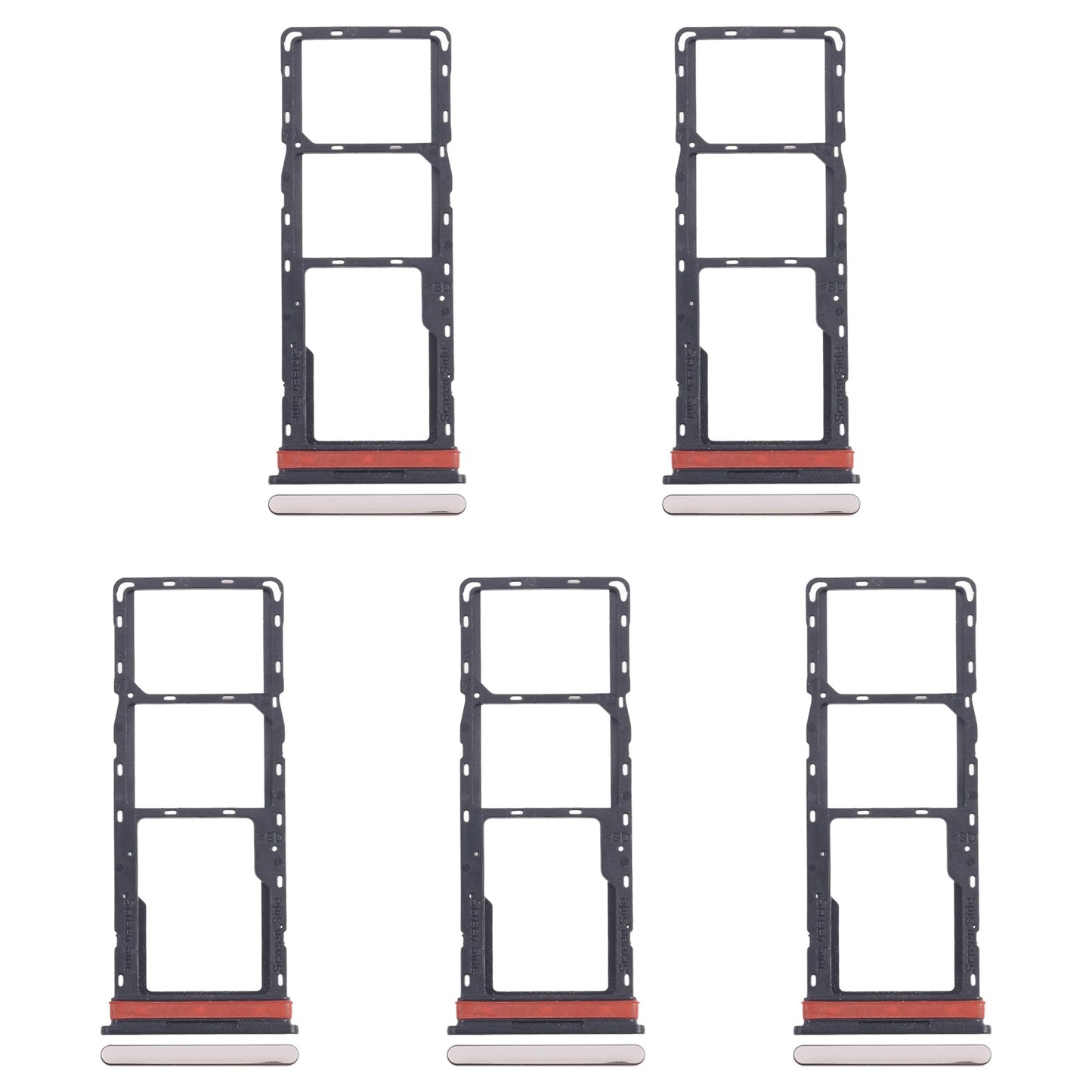 For Infinix Hot 40i X6528B 5pcs SIM Card Tray + SIM Card Tray + Micro SD Card Tray (Gold)