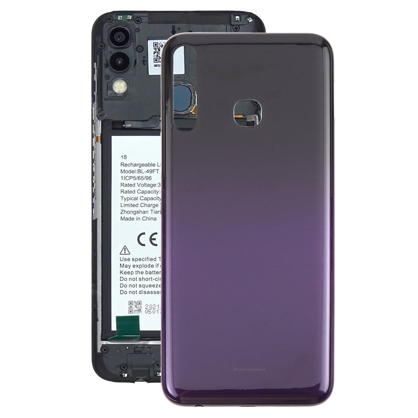 For Infinix Hot 8 Lite X650 Original Battery Back Cover(Purple)