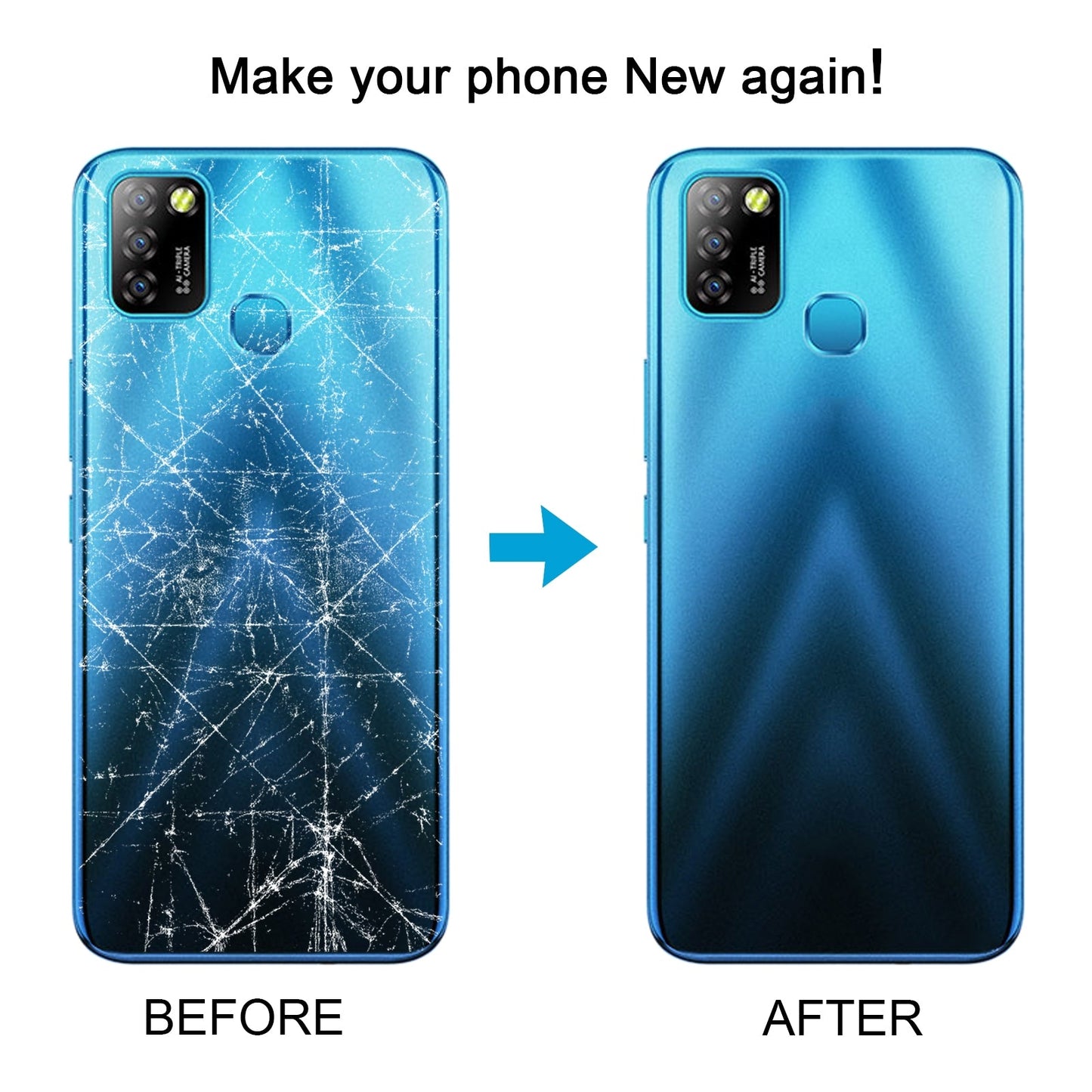 For Infinix Smart 5 X657 Original Battery Back Cover(Blue)