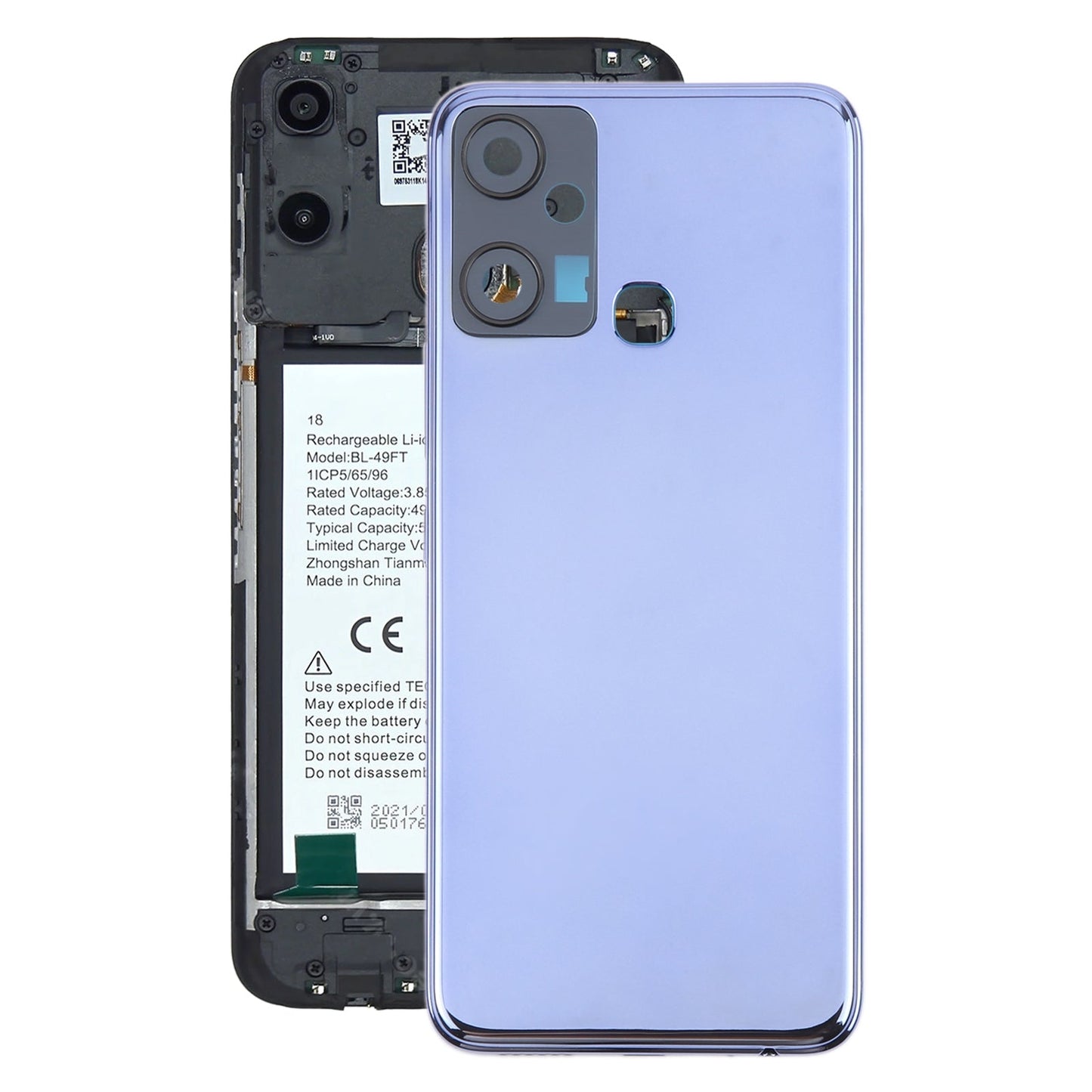 For Infinix Smart 6 Plus India X6823 Original Battery Back Cover(Grey)