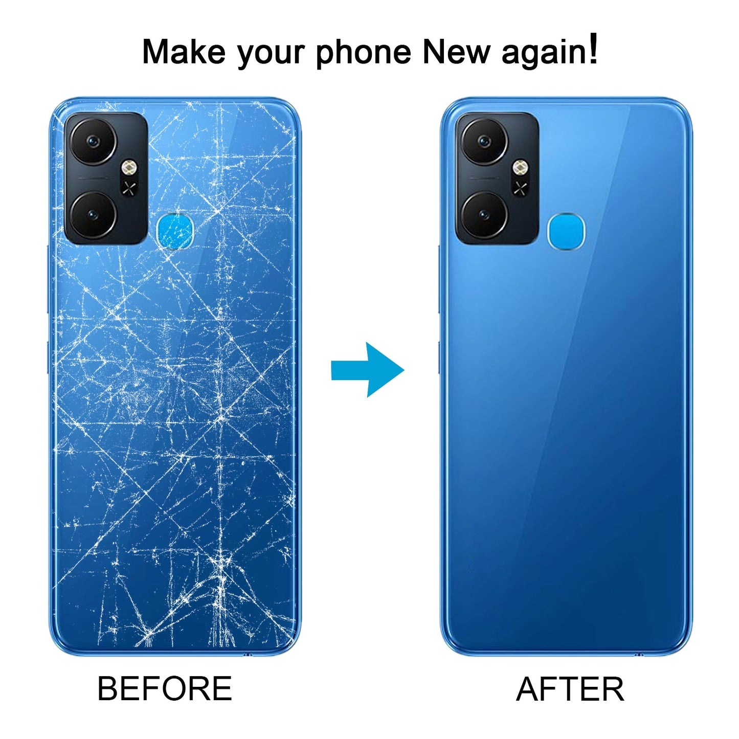 For Infinix Smart 6 Plus India X6823 Original Battery Back Cover(Grey)