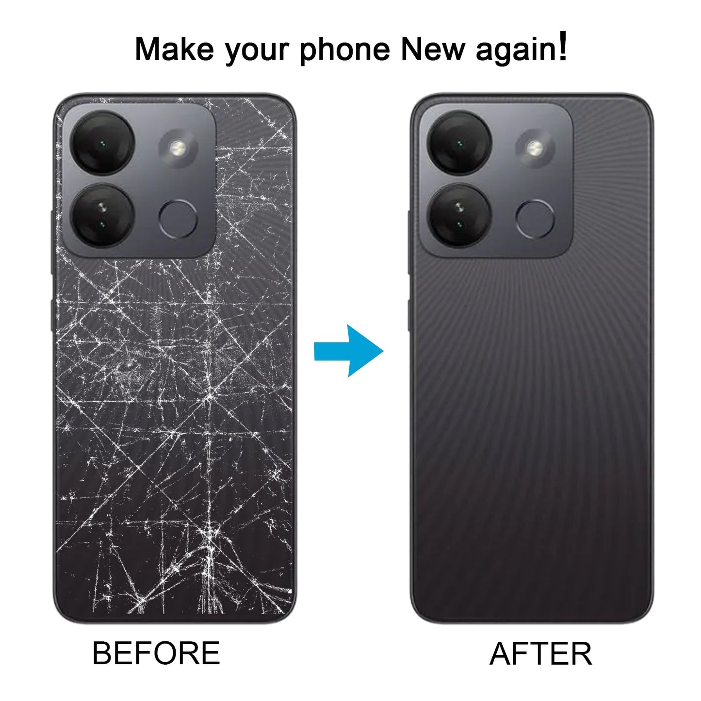 For Infinix Smart 7 HD X6516 Original Battery Back Cover(Blue)