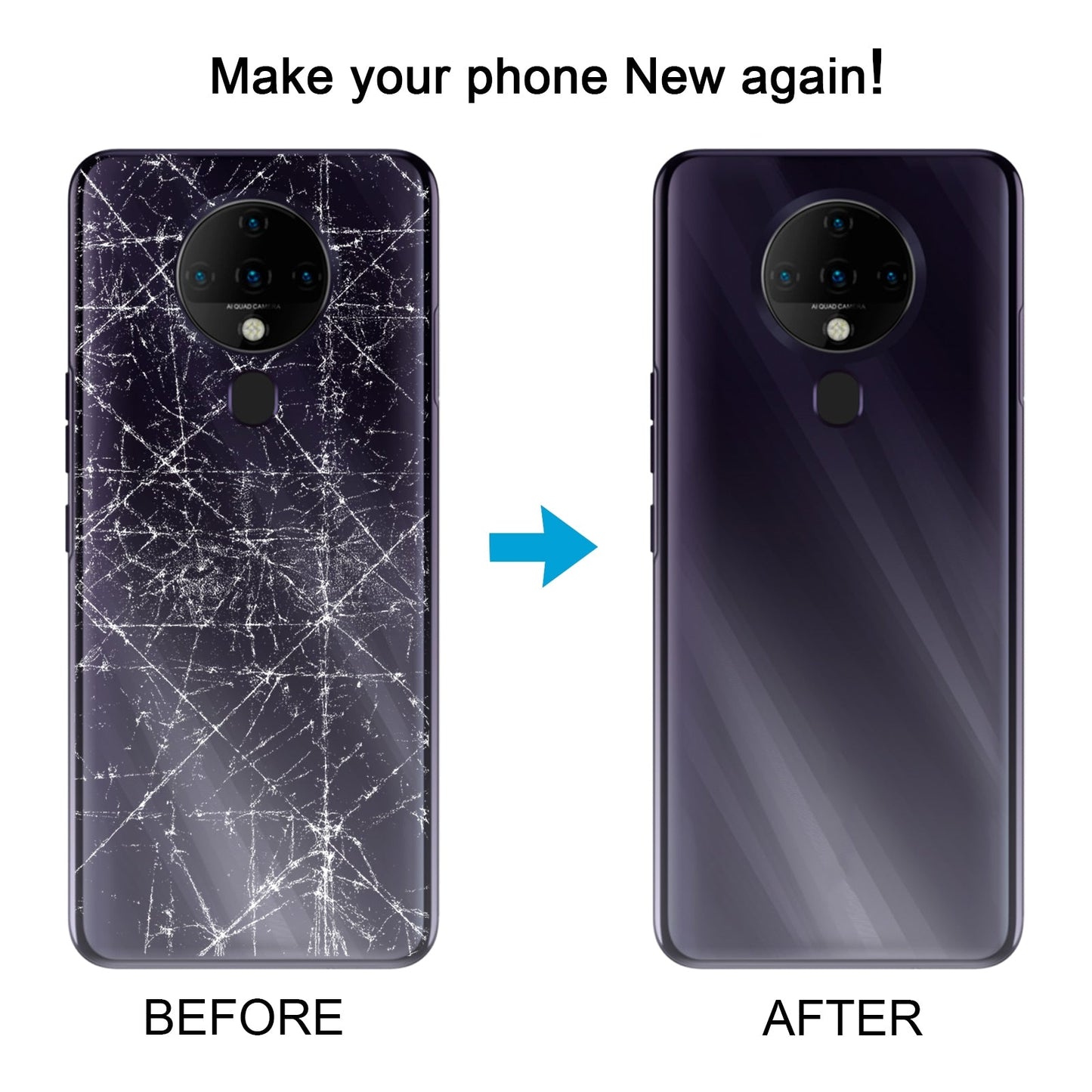 For Tecno Spark 6 Original Battery Back Cover(Purple)