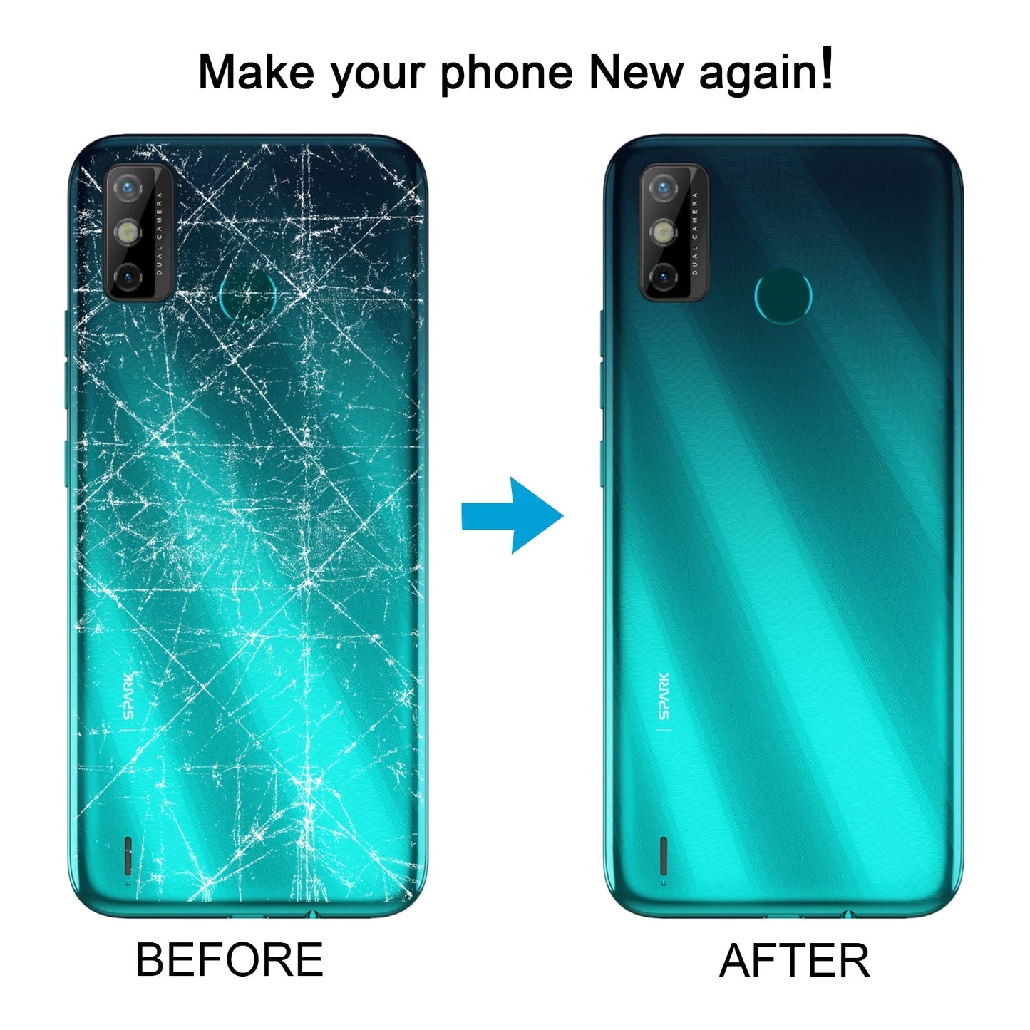 For Tecno Spark 6 Go Original Battery Back Cover(Green)