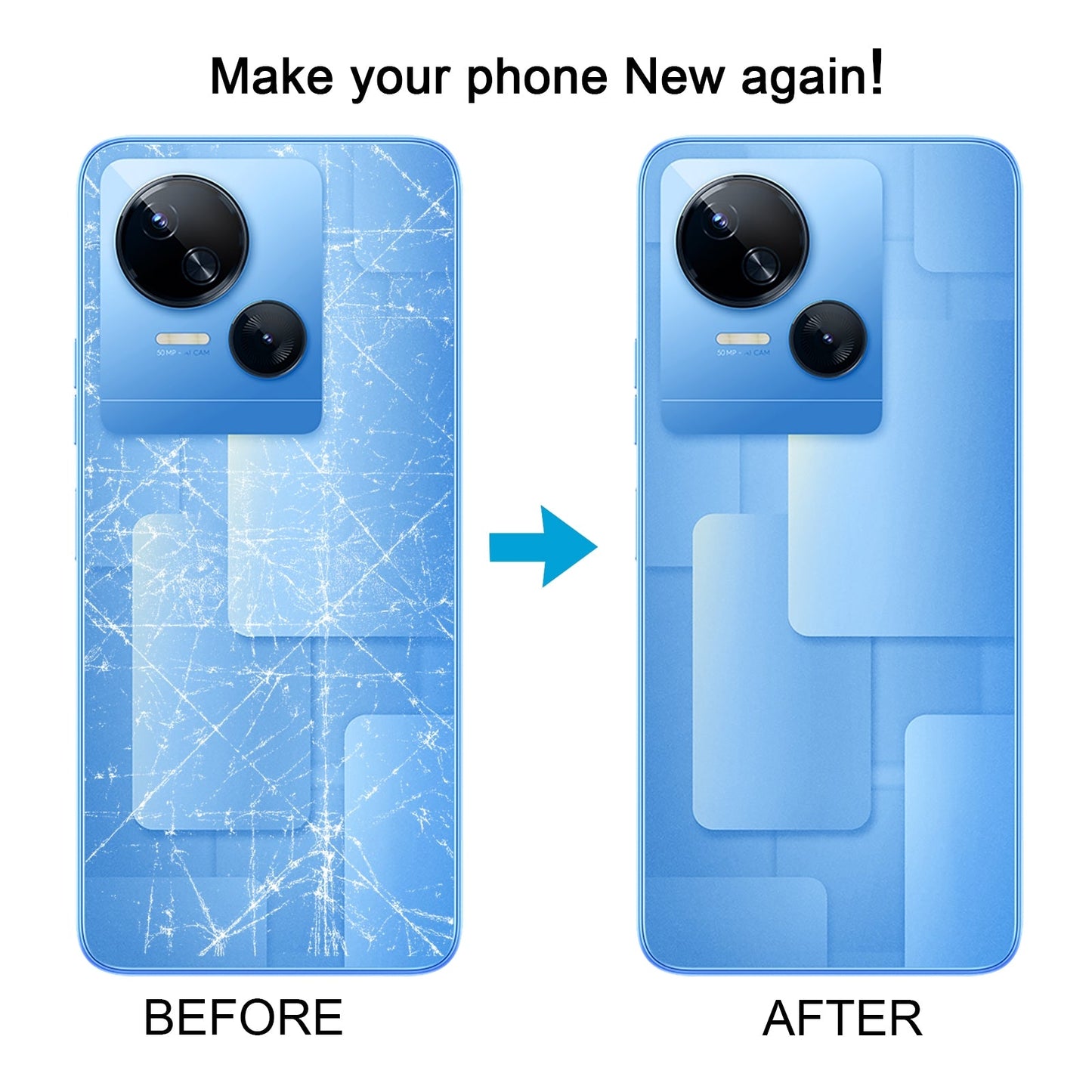 For Tecno Spark 10 5G Original Battery Back Cover(Blue)