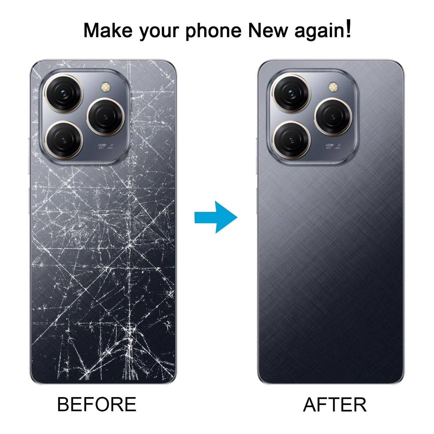 For Tecno Spark 20 Pro Original Battery Back Cover (Black)