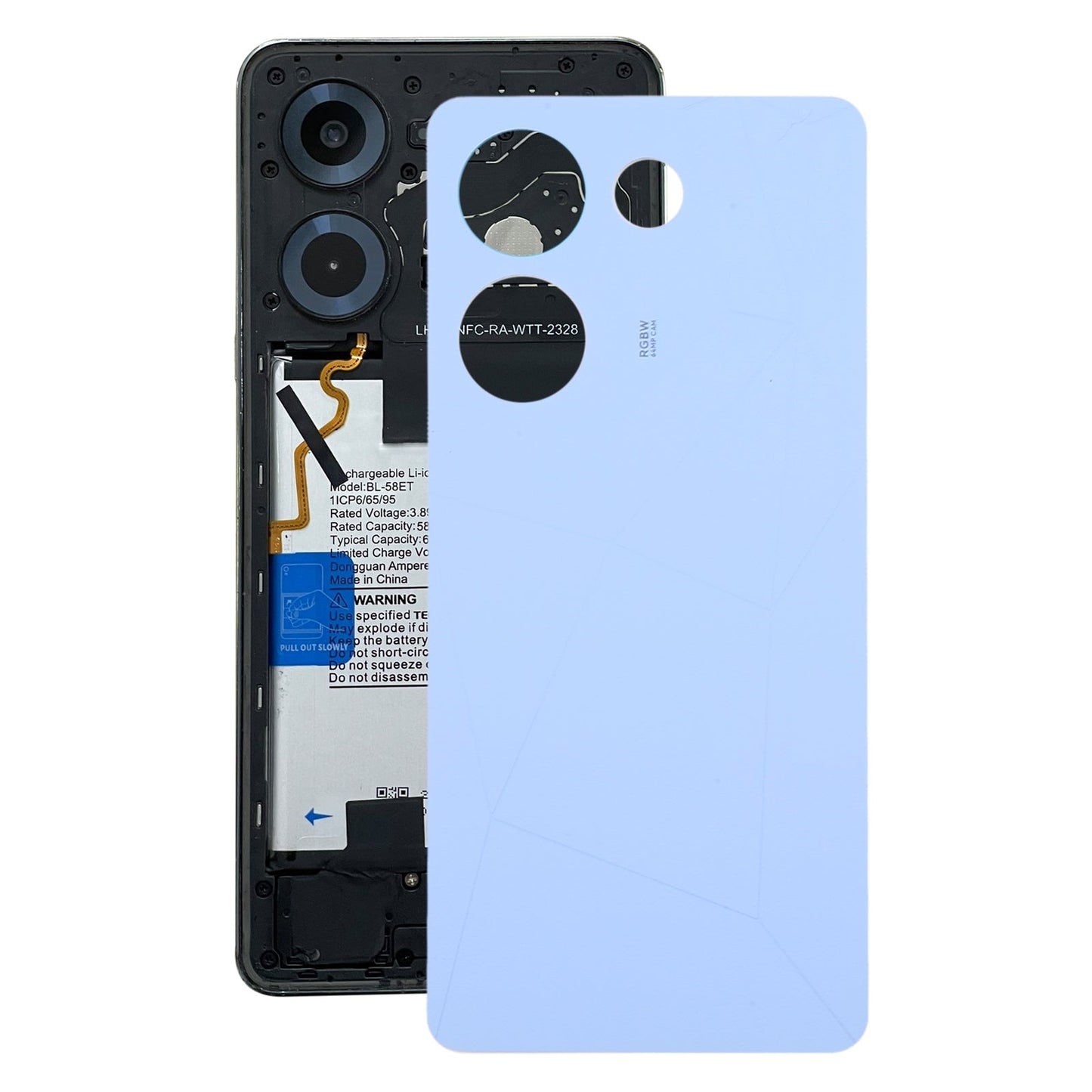 For Tecno Camon 20 Original Battery Back Cover(Blue)