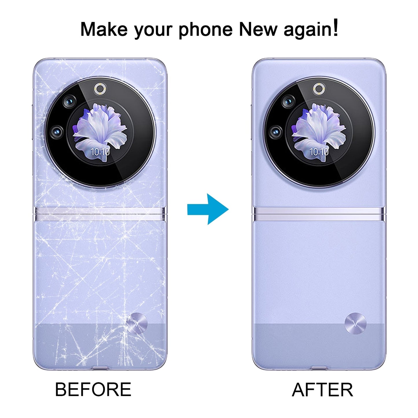 For Tecno Phantom V Flip Original Battery Back Cover(Purple)