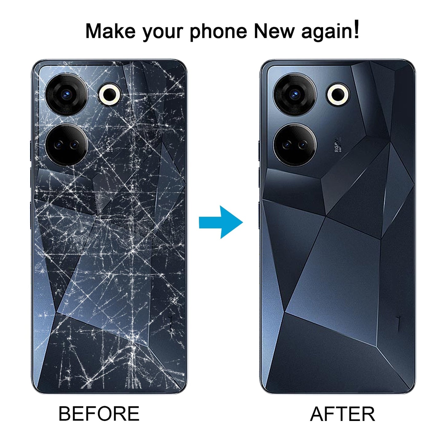 For Tecno Camon 20 Pro Original Battery Back Cover(Blue)