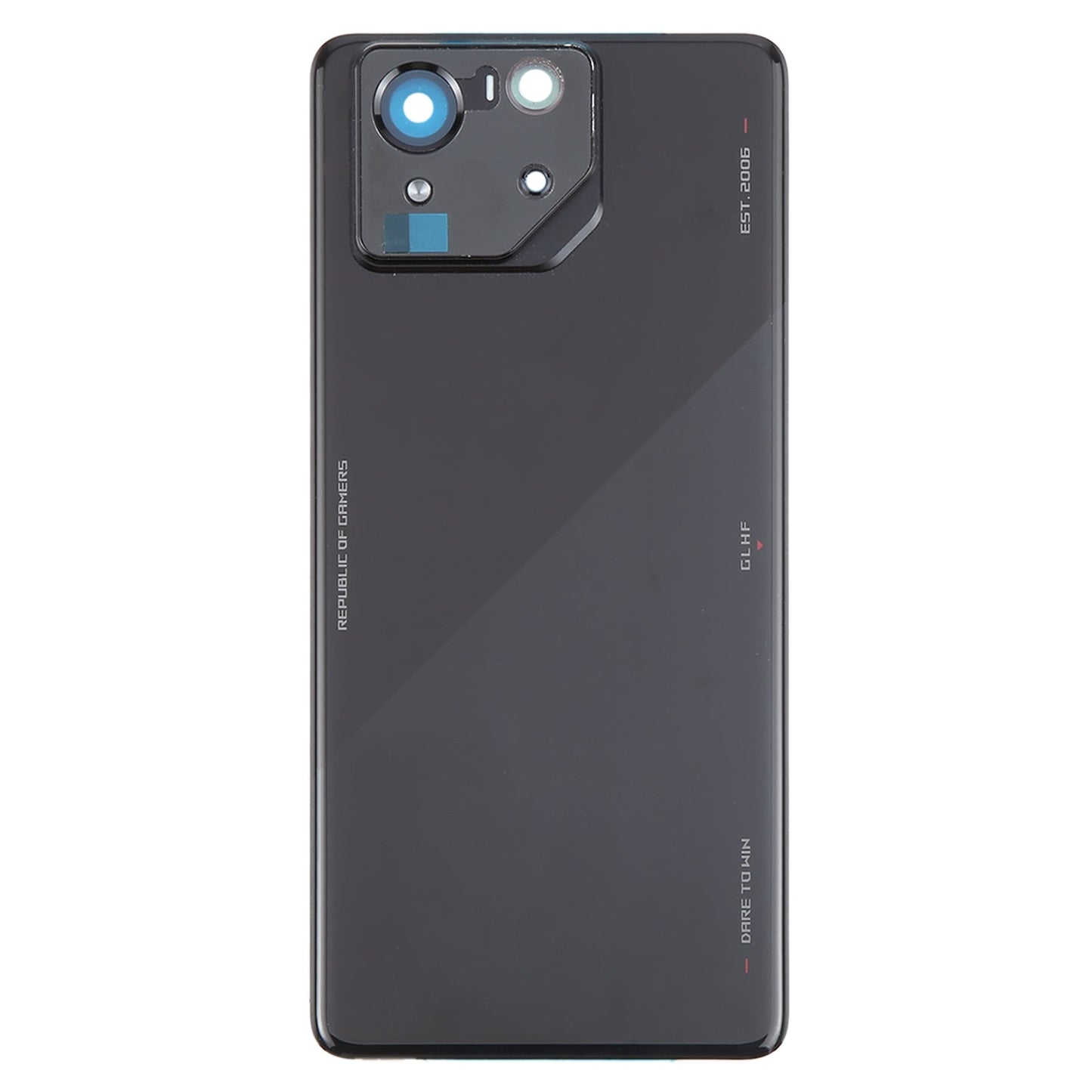 For Asus ROG Phone 8 Pro AI2401 AI2401_A Global Original Glass Battery Back Cover with Camera Frame(Bright Black)