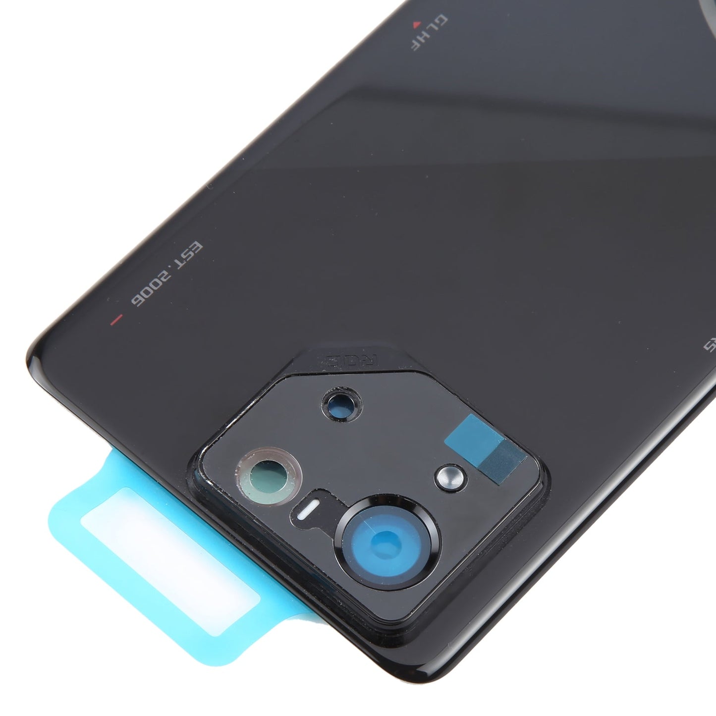 For Asus ROG Phone 8 Pro AI2401 AI2401_A Global Original Glass Battery Back Cover with Camera Frame(Bright Black)