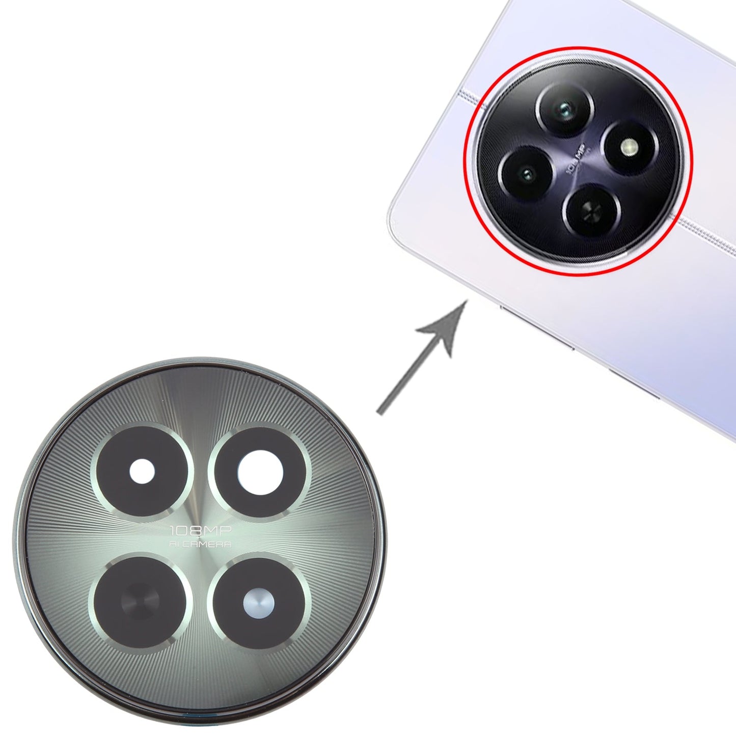 For Realme 12 Original Rear Camera Lens Cover (Green)