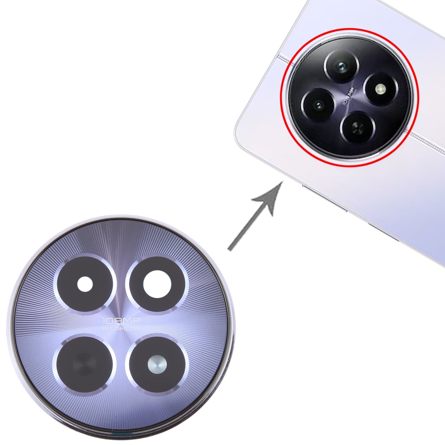 For Realme 12 Original Rear Camera Lens Cover (Purple)