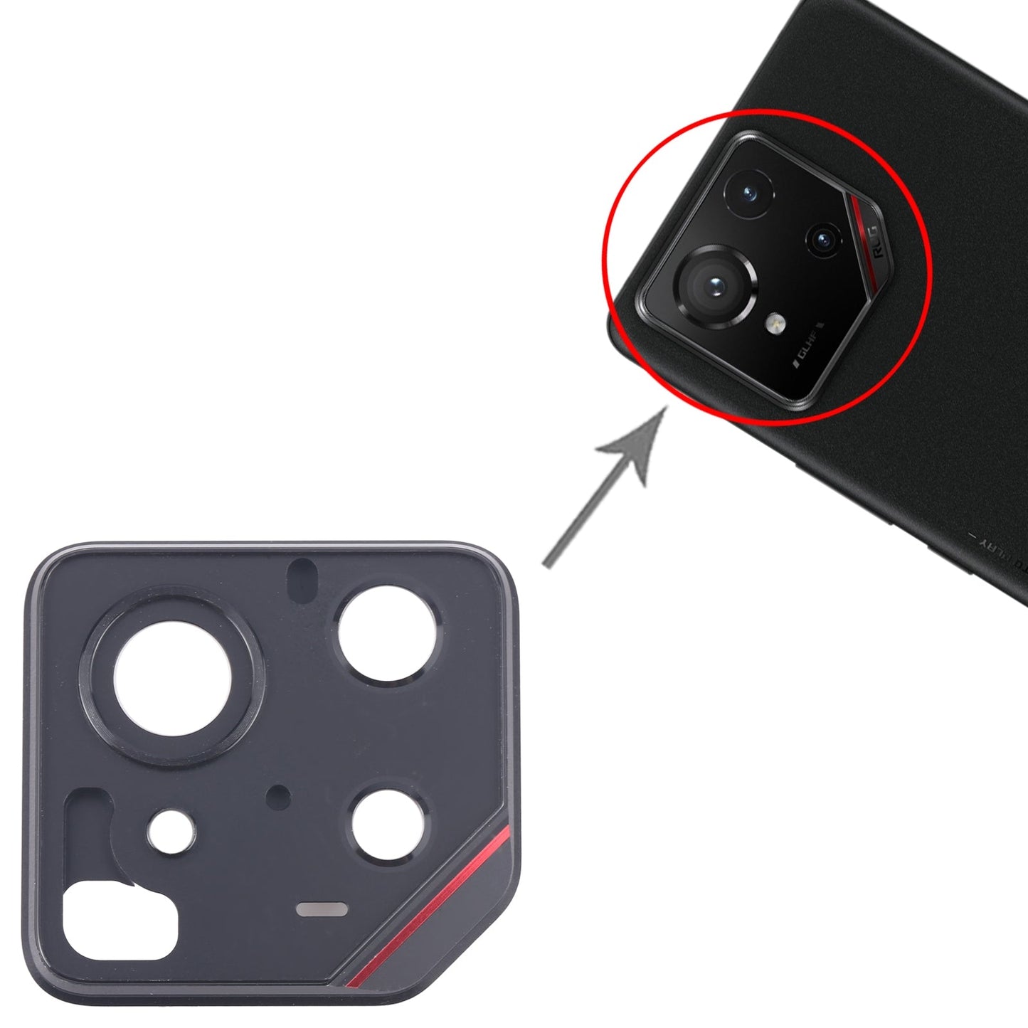 For ASUS ROG Phone 9 5G Back Camera Lens Frame(Red)
