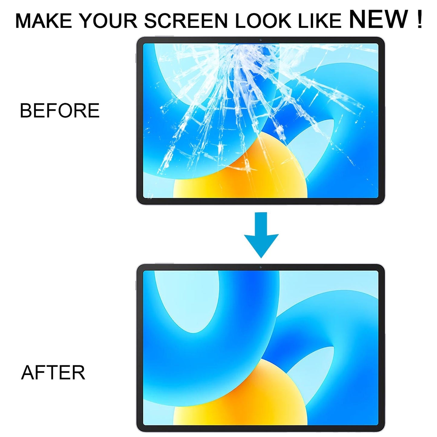 For Huawei MatePad 11.5 TGR-W10 Front Screen Outer Glass Lens, Soft Light Version (Black)