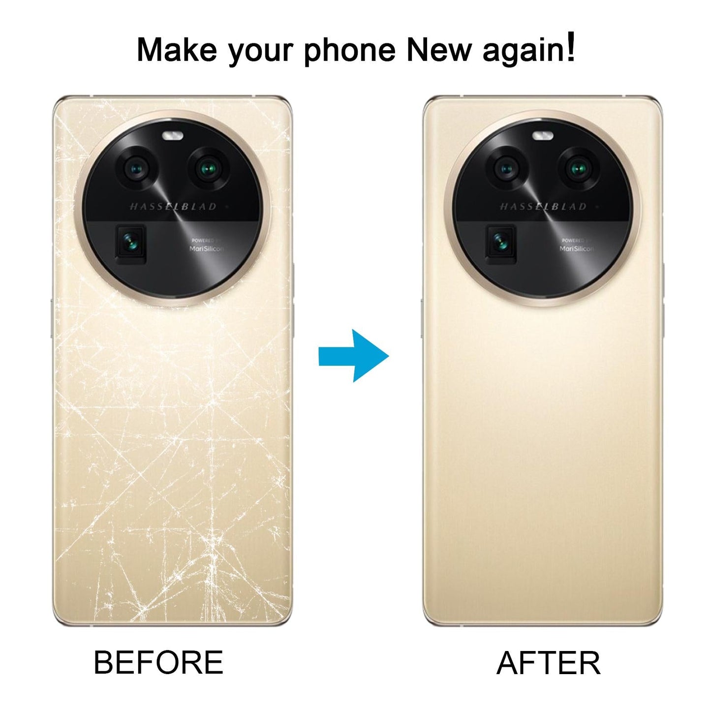 For OPPO Find X6 OEM Battery Back Cover(Gold)