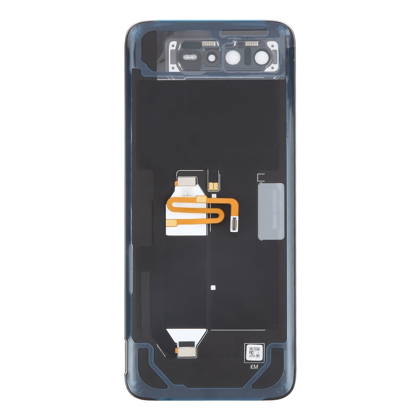 For Asus ROG Phone 6 AI2201-C AI2201-F Glass Battery Back Cover with NFC/Light Cable(Black Red)