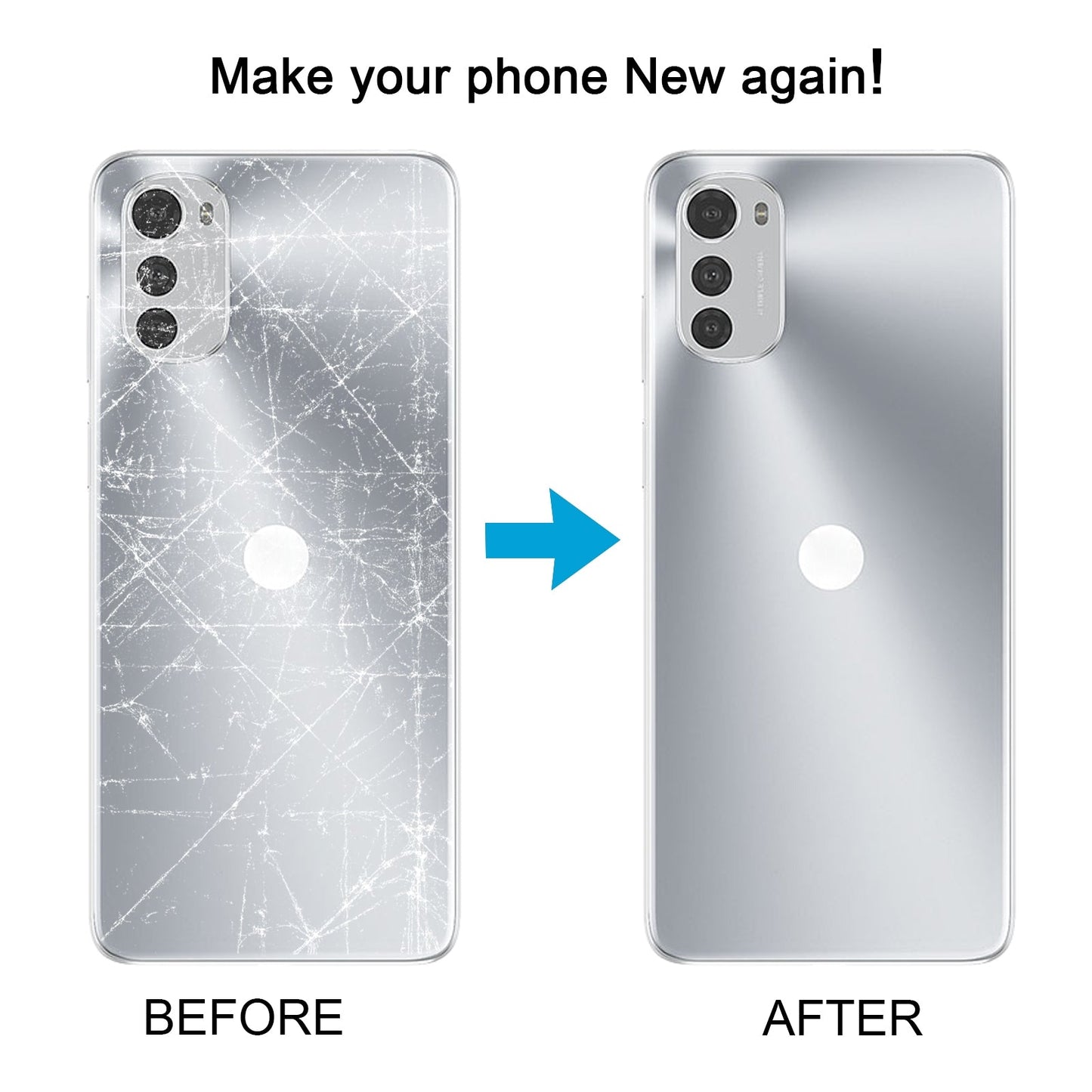 For Motorola Moto E32s Original Battery Back Cover(Silver)