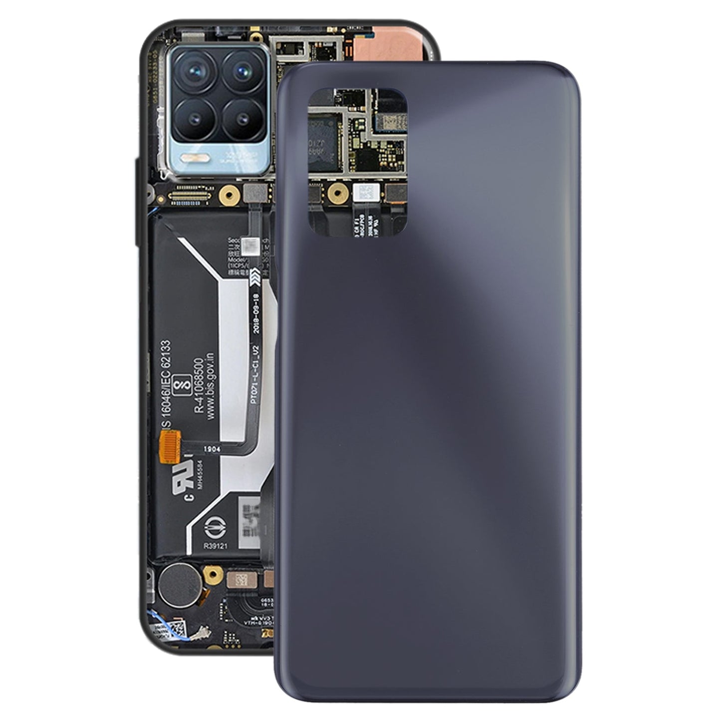 For OPPO Realme 8 5G Battery Back Cover (Black)