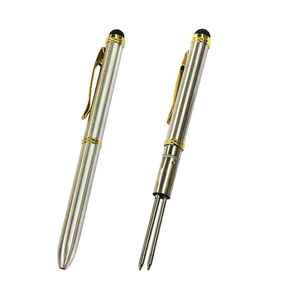 AT-13 Mobile Phone Touch Screen Handwriting Dual-purpose Pen with Black and Red Dual Core(Gold + Silver)