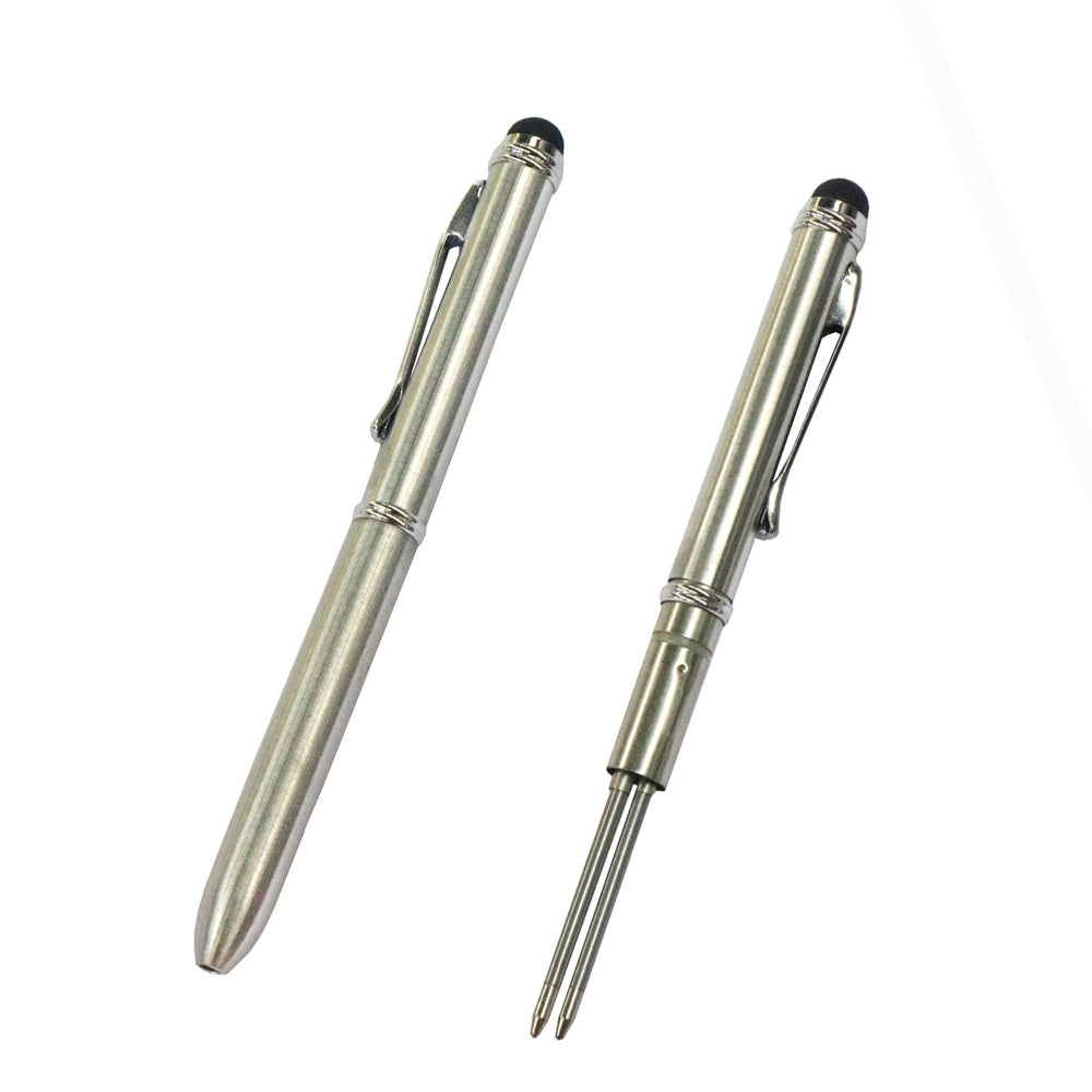 AT-13 Mobile Phone Touch Screen Handwriting Dual-purpose Pen with Black and Red Dual Core(Silver)