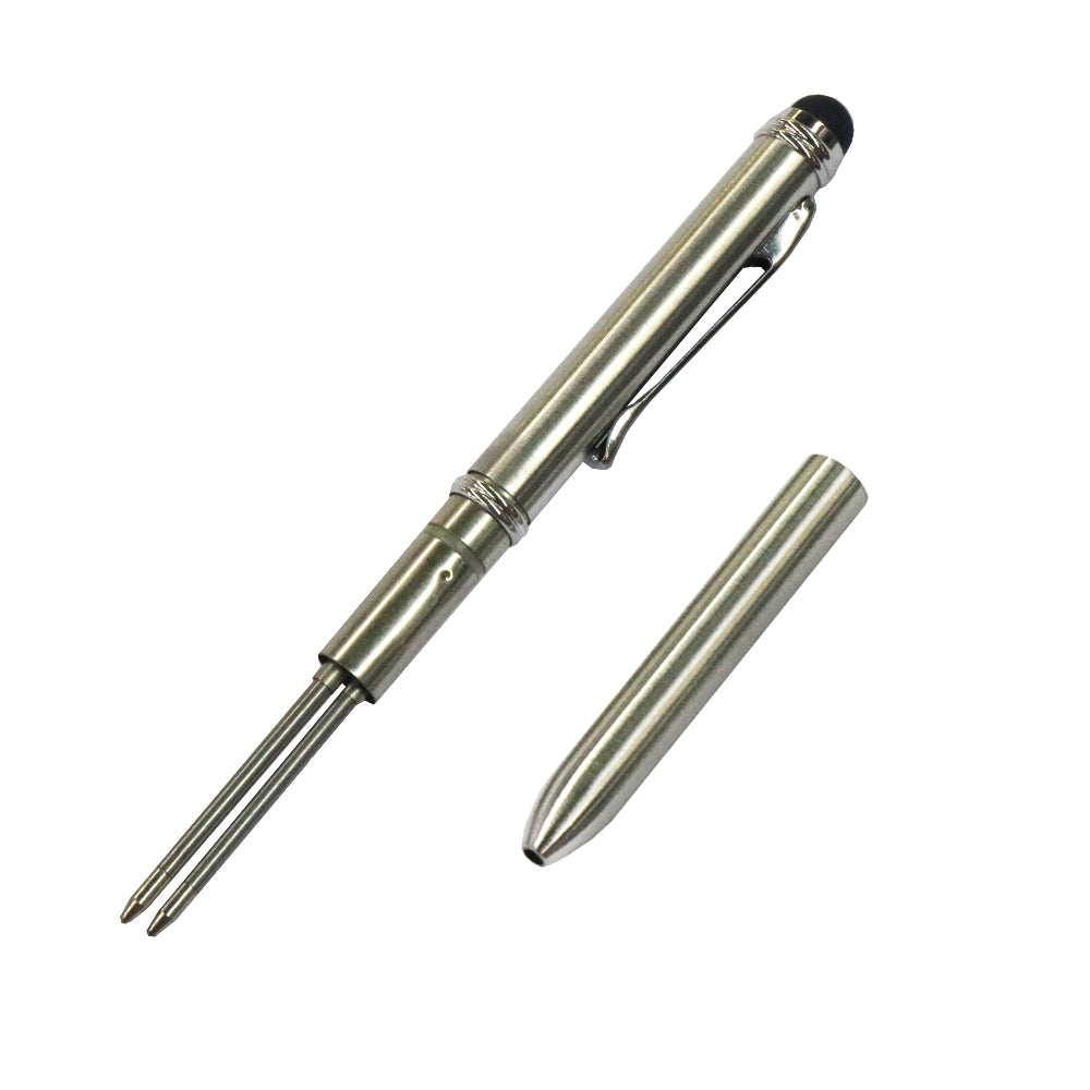 AT-13 Mobile Phone Touch Screen Handwriting Dual-purpose Pen with Black and Red Dual Core(Silver)