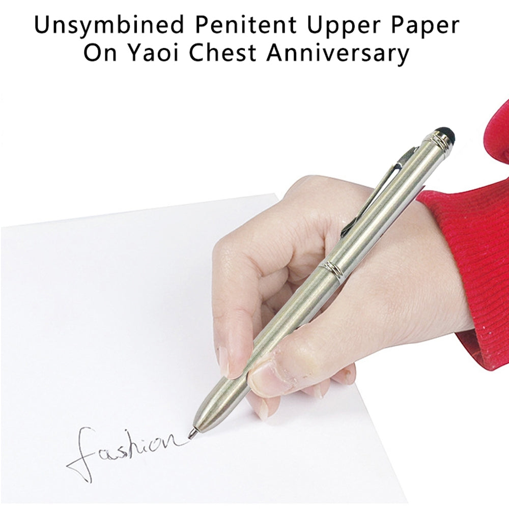 AT-13 Mobile Phone Touch Screen Handwriting Dual-purpose Pen with Black and Red Dual Core(Gold + Silver)