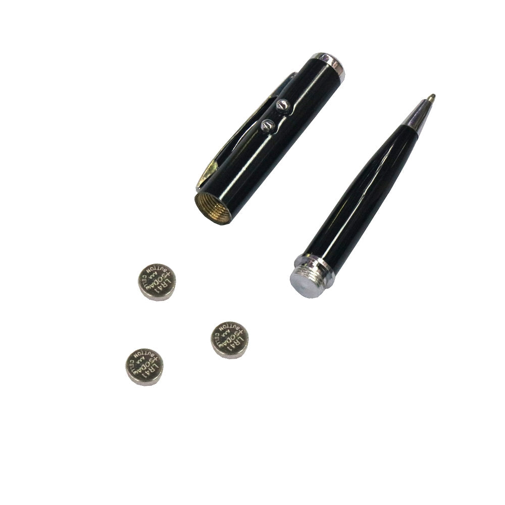 At-16 4 in 1 Mobile Phone Tablet Universal Handwriting Touch Screen Pen with Common Writing Pen & Red Laser & LED Light Function(Black)