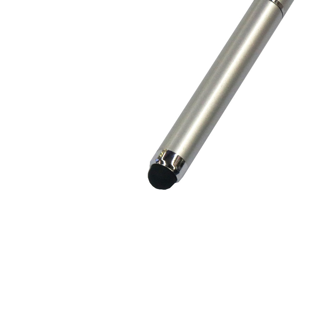 At-16 4 in 1 Mobile Phone Tablet Universal Handwriting Touch Screen Pen with Common Writing Pen & Red Laser & LED Light Function(Silver)