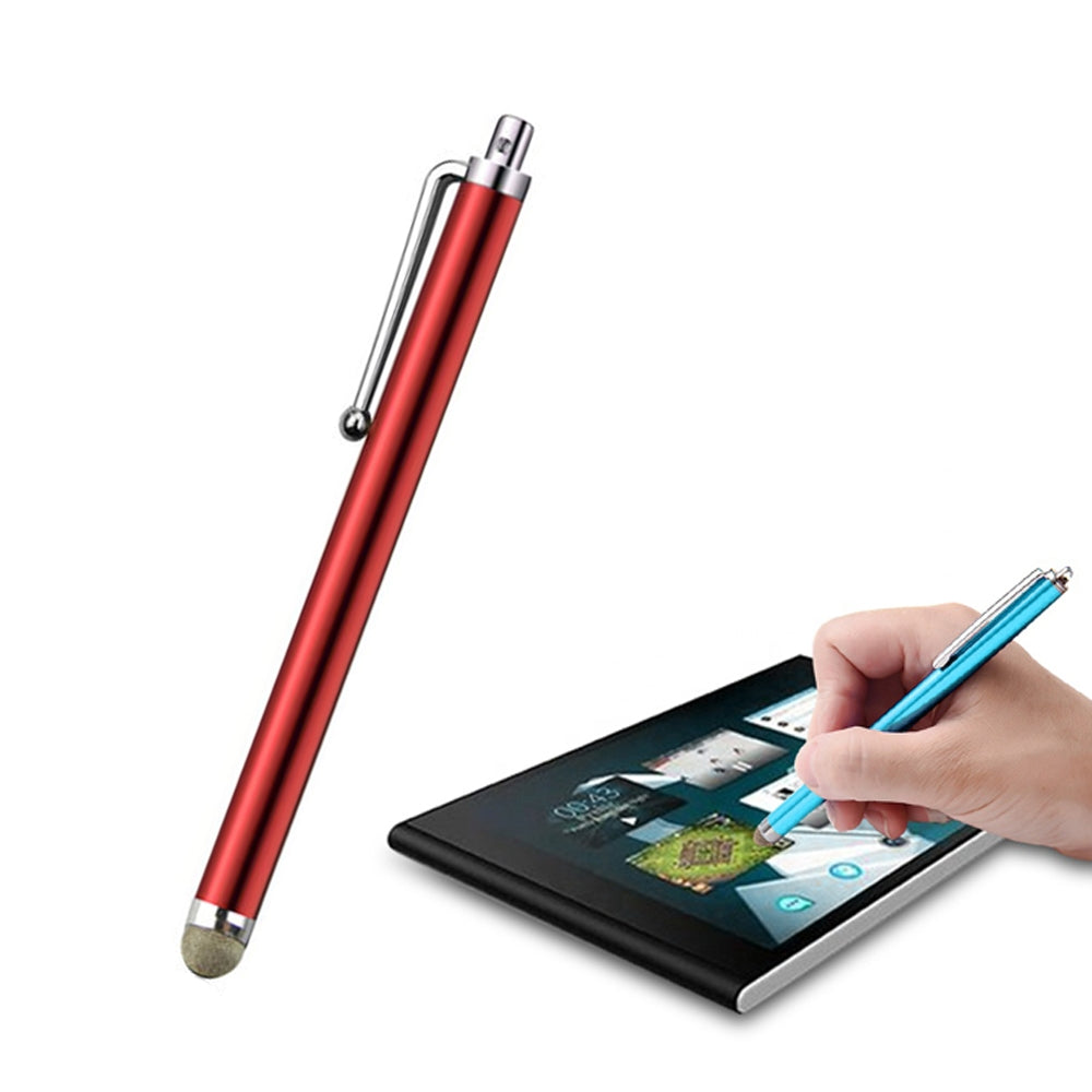 AT-19 Silver Fiber Pen Tip Stylus Capacitive Pen Mobile Phone Tablet Universal Touch Pen(Red)