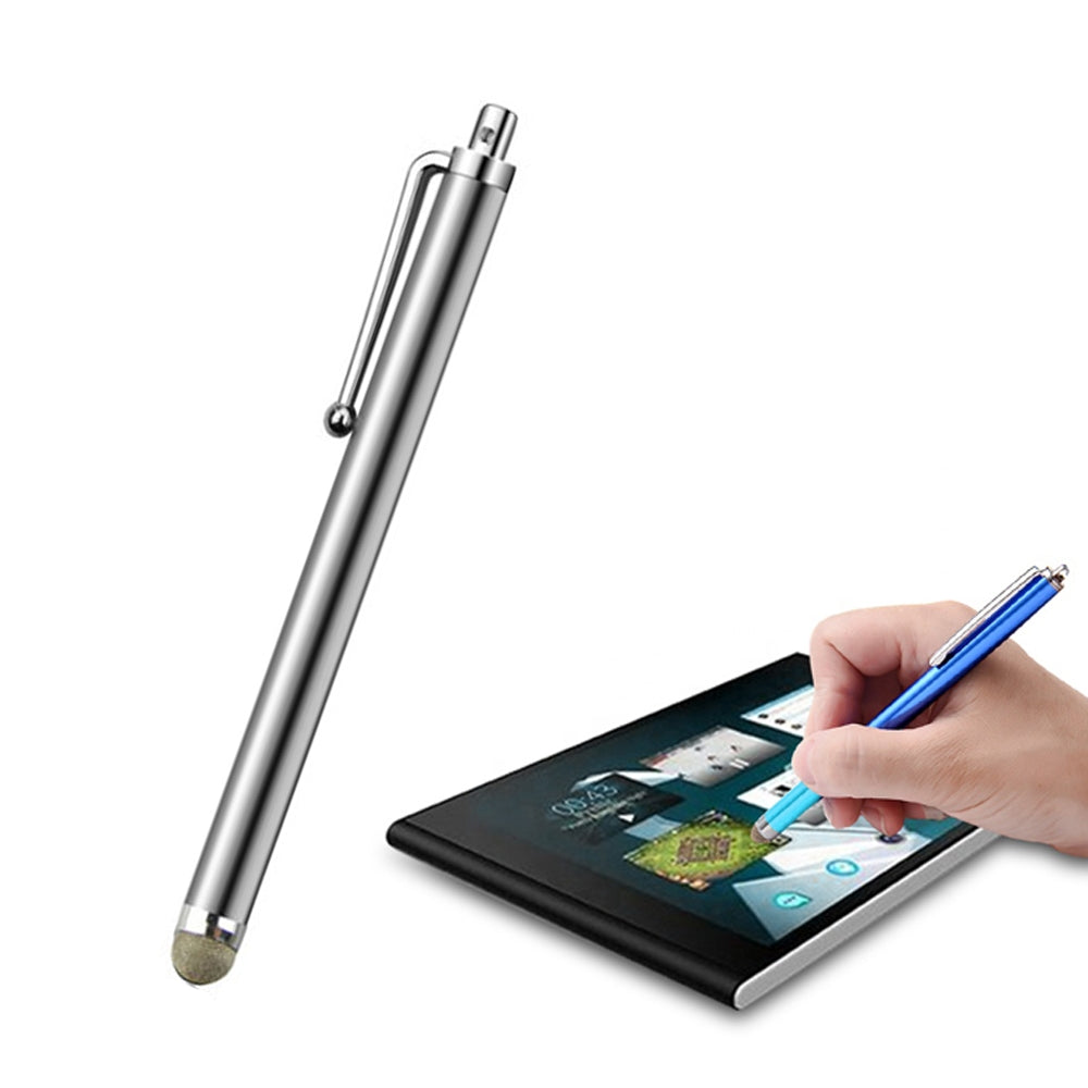 AT-19 Silver Fiber Pen Tip Stylus Capacitive Pen Mobile Phone Tablet Universal Touch Pen(Silver)
