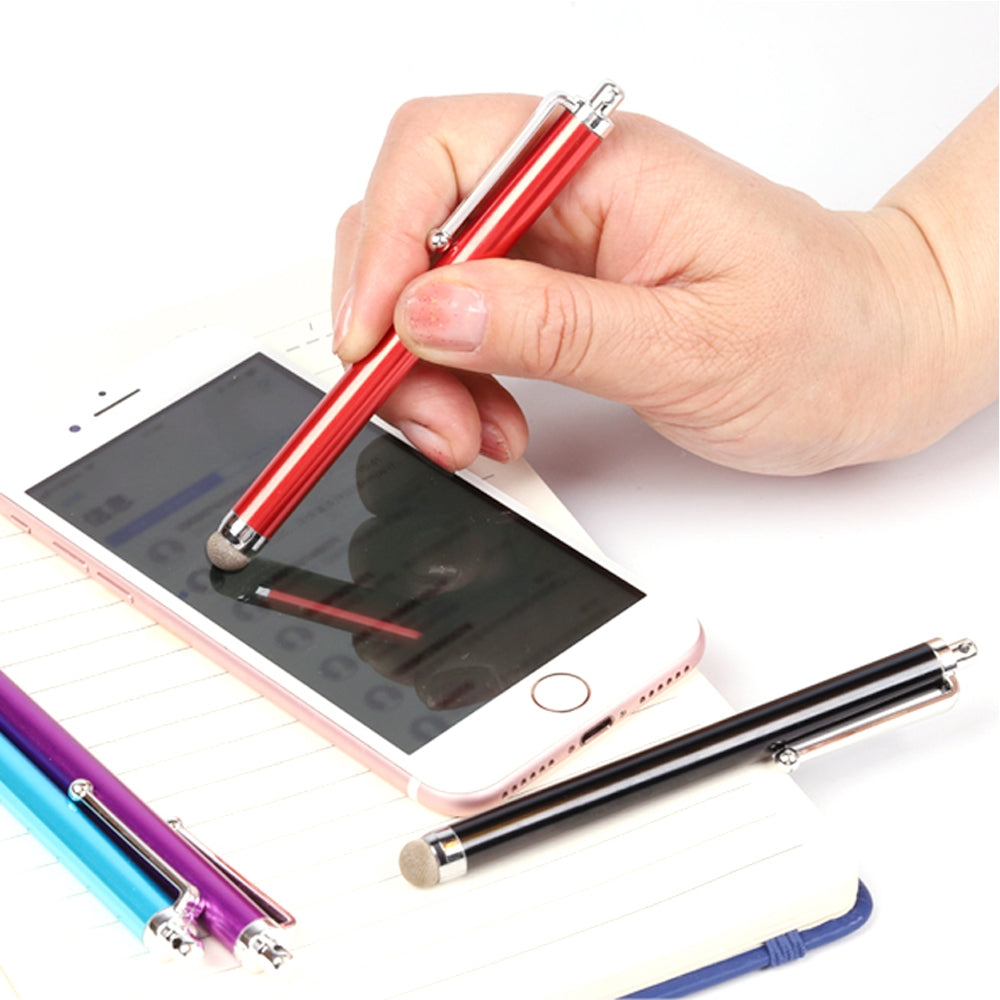 AT-19 Silver Fiber Pen Tip Stylus Capacitive Pen Mobile Phone Tablet Universal Touch Pen(Rose Red)