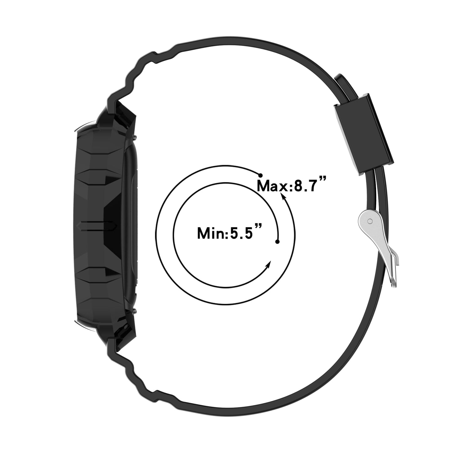 For Fitbit Charge 4 Silicone One Body Armor Watch Band(Black)