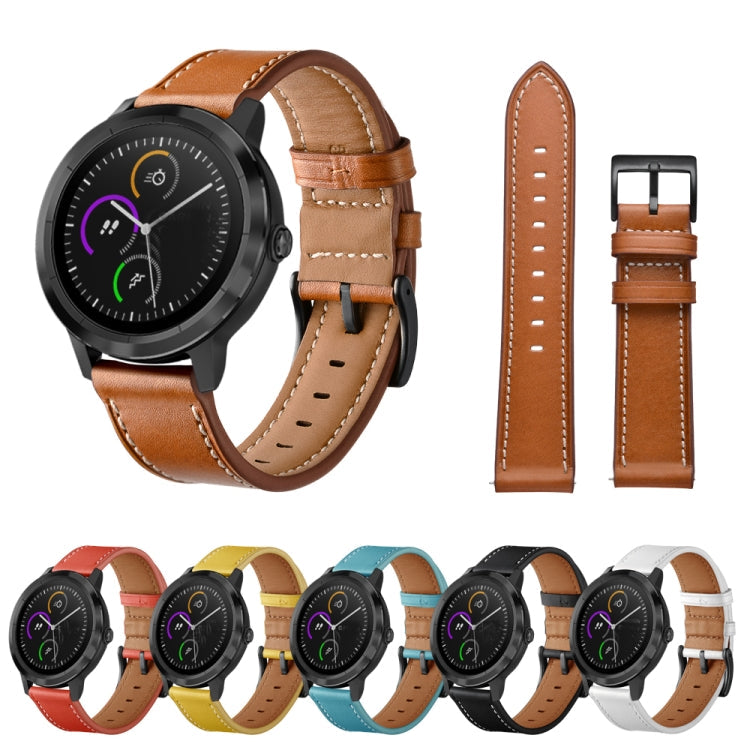First Layer Leather Car Line Solid Color Watch Strap, For Amazfit GTR 3 / GTR 3 Pro, For Amazfit GTS 3 / GTS 2e