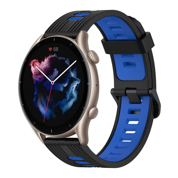 22mm Vertical Pattern Two-Color Silicone Watch Band, For Amazfit GTR 3, For Amazfit GTR 3 pro