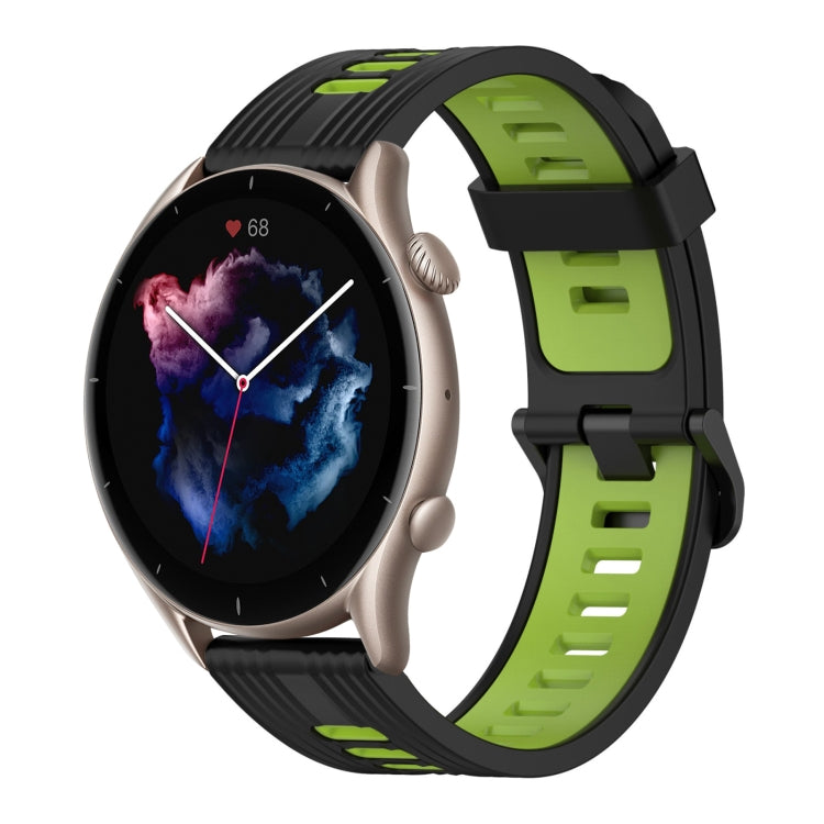 22mm Vertical Pattern Two-Color Silicone Watch Band, For Amazfit GTR 3, For Amazfit GTR 3 pro
