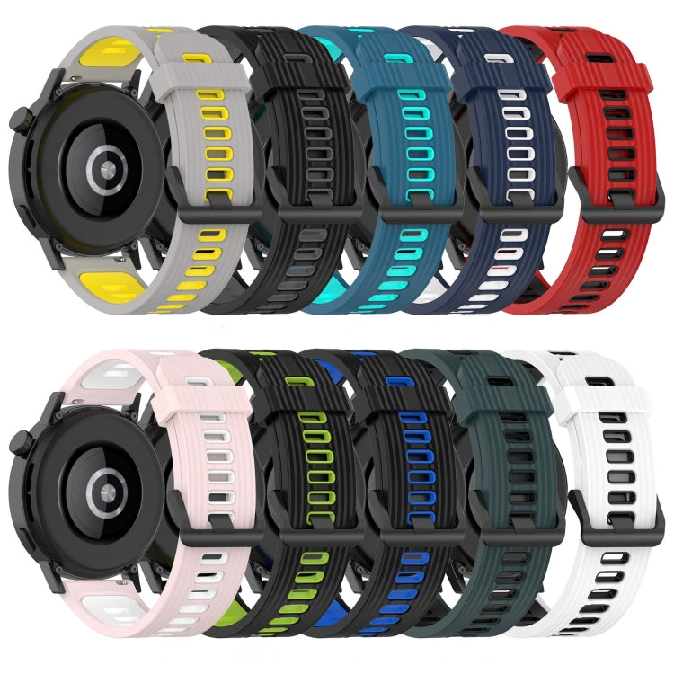 22mm Vertical Pattern Two-Color Silicone Watch Band, For Amazfit GTR 3, For Amazfit GTR 3 pro