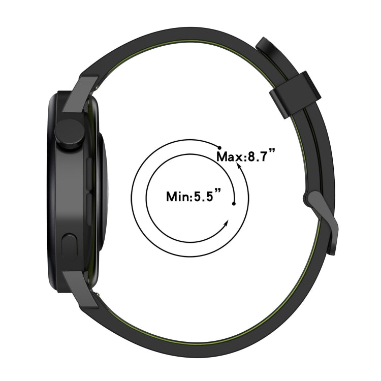 22mm Vertical Pattern Two-Color Silicone Watch Band, For Amazfit GTR 3, For Amazfit GTR 3 pro