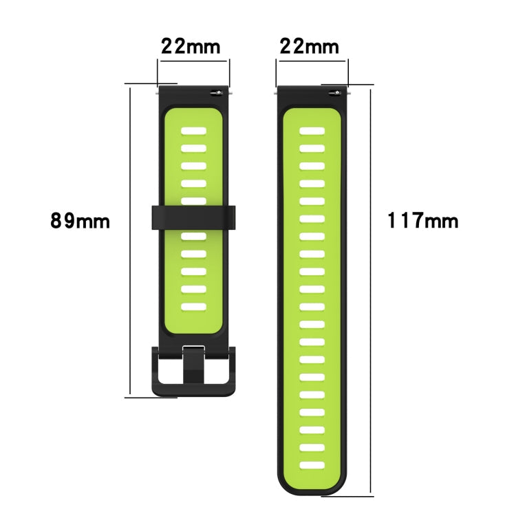 22mm Vertical Pattern Two-Color Silicone Watch Band, For Amazfit GTR 3, For Amazfit GTR 3 pro