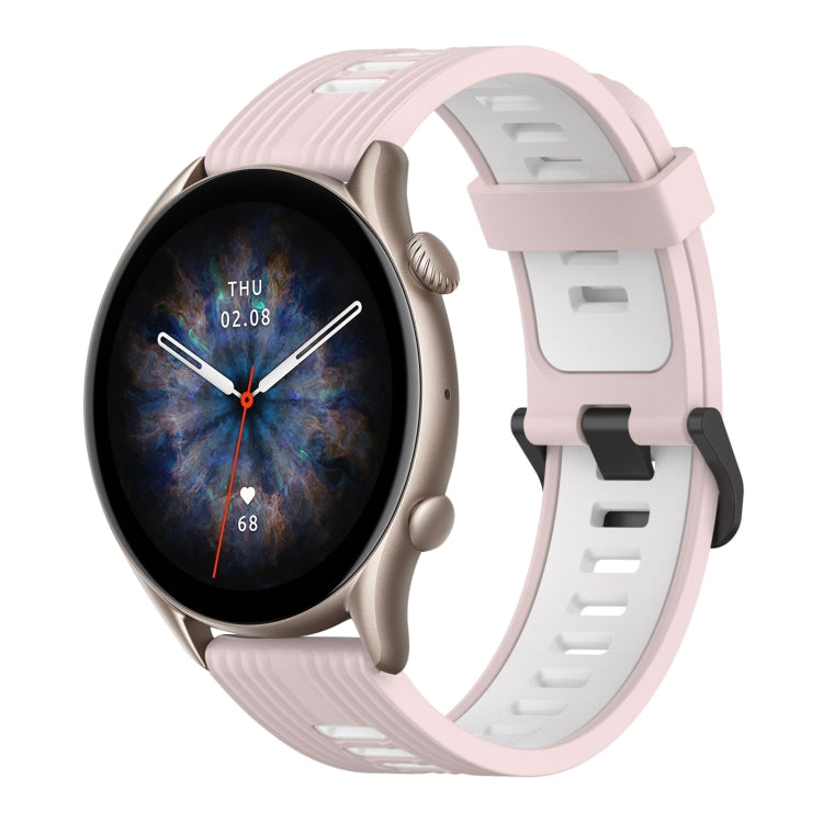 22mm Vertical Pattern Two-Color Silicone Watch Band, For Amazfit GTR 3, For Amazfit GTR 3 pro