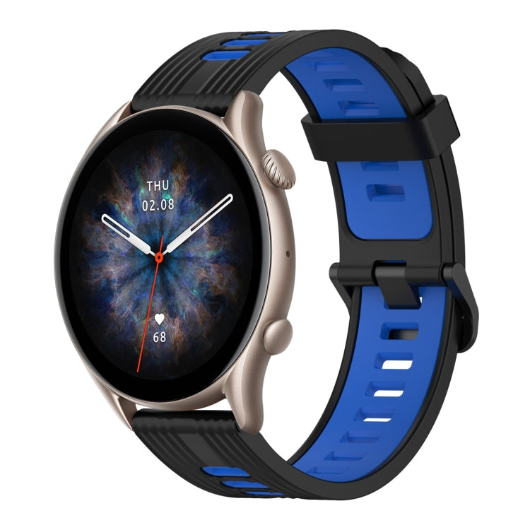 22mm Vertical Pattern Two-Color Silicone Watch Band, For Amazfit GTR 3, For Amazfit GTR 3 pro