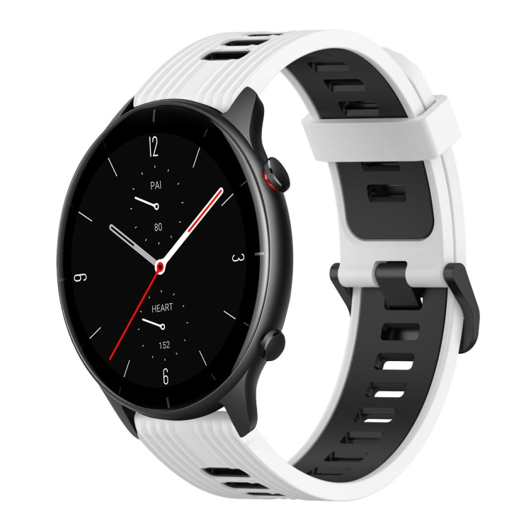 22mm Vertical Pattern Two-Color Silicone Watch Band, For Amazfit GTR 2e, For Amazfit GTR 2