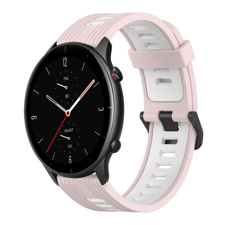 22mm Vertical Pattern Two-Color Silicone Watch Band, For Amazfit GTR 2e, For Amazfit GTR 2