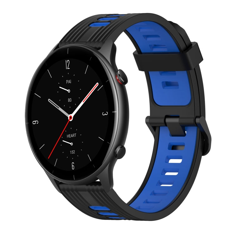 22mm Vertical Pattern Two-Color Silicone Watch Band, For Amazfit GTR 2e, For Amazfit GTR 2