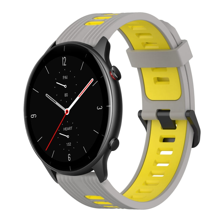22mm Vertical Pattern Two-Color Silicone Watch Band, For Amazfit GTR 2e, For Amazfit GTR 2