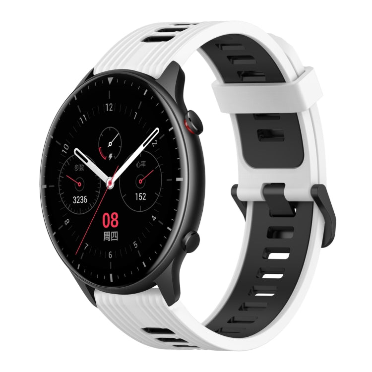 22mm Vertical Pattern Two-Color Silicone Watch Band, For Amazfit GTR 2e, For Amazfit GTR 2