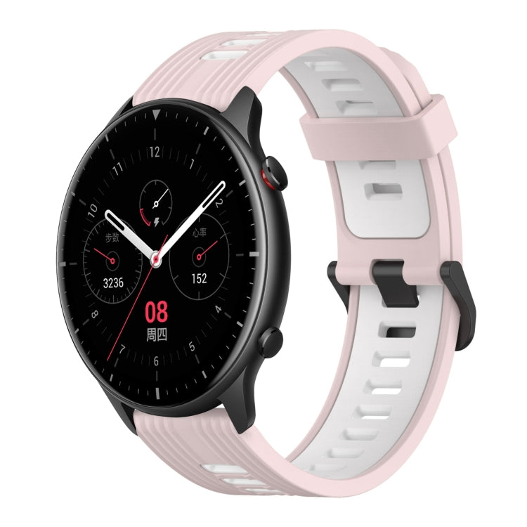 22mm Vertical Pattern Two-Color Silicone Watch Band, For Amazfit GTR 2e, For Amazfit GTR 2
