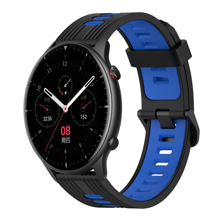 22mm Vertical Pattern Two-Color Silicone Watch Band, For Amazfit GTR 2e, For Amazfit GTR 2